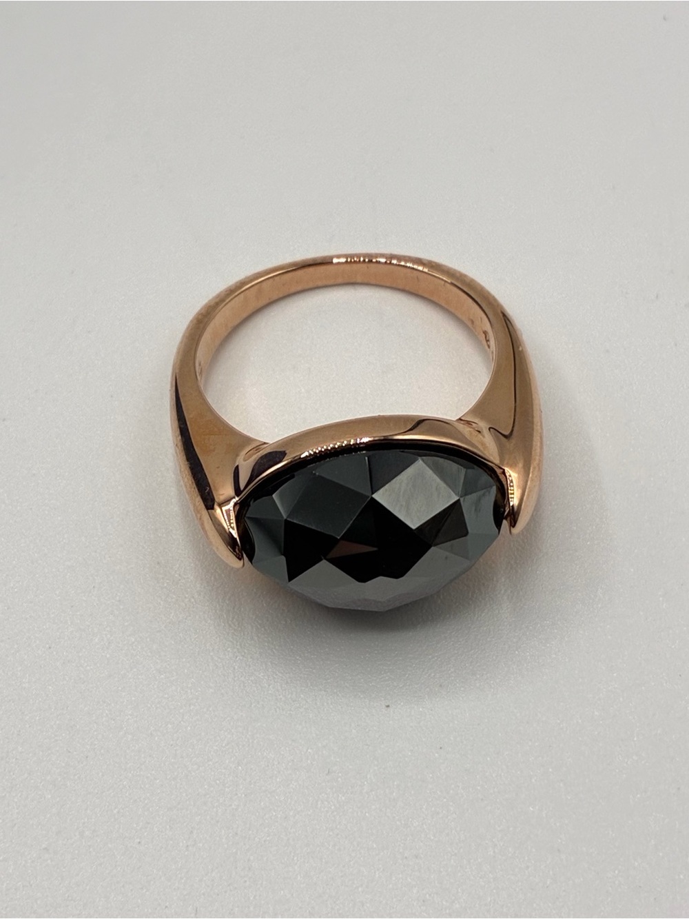 Swarovski Vanilla Ring Size 6.75 (55) Jet Hematite Rose Gold Plated NWT - Picture 5 of 12